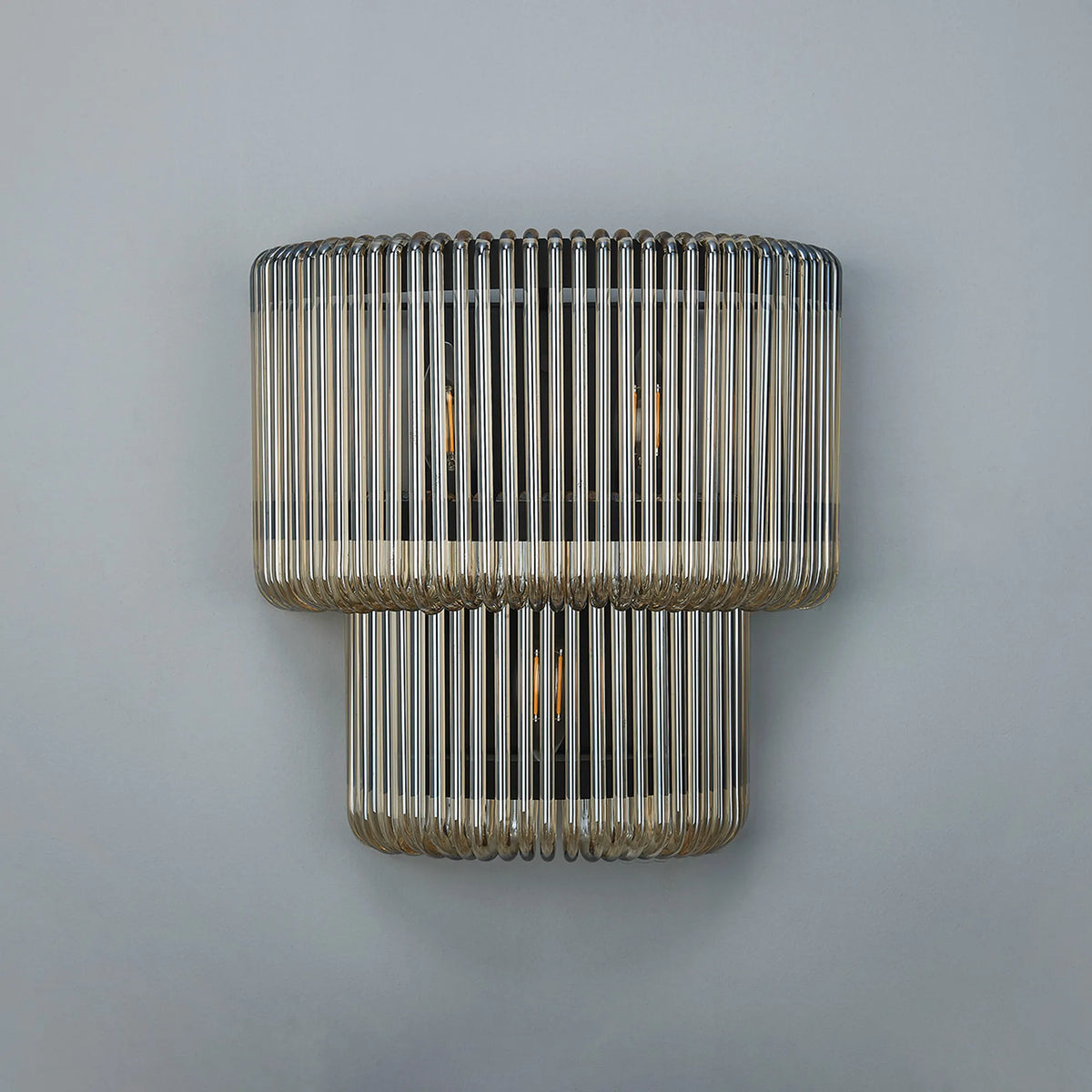 Fabula Hutton 32 x Large Wall Light – 32 cm – Black & Smoke Brown Glass