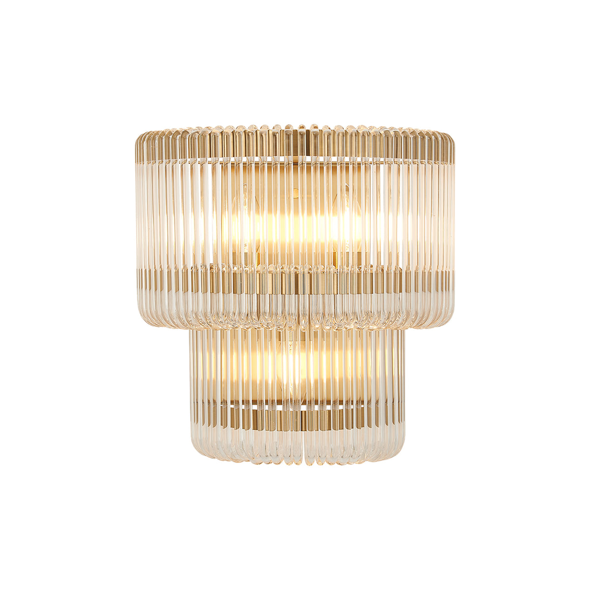 Fabula Hutton 32 x Large Wall Light – 32 cm – Brass & Clear Glass 32 cm