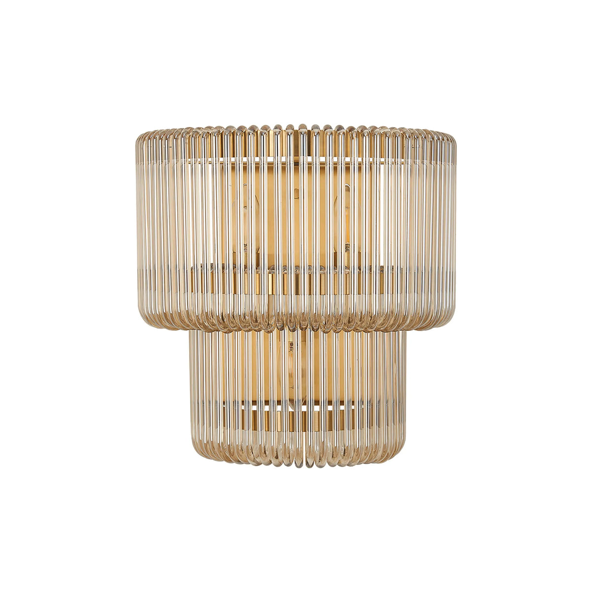 Fabula Hutton 32 x Large Wall Light – 32 cm – Brass & Smoke Brown Glass