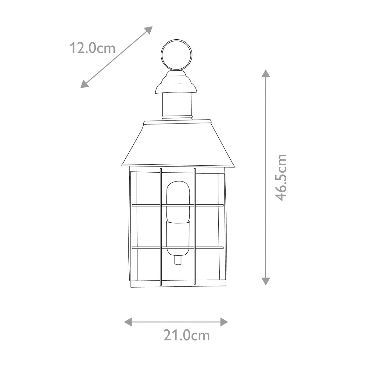 Elstead Hyde Park Single Wall Lantern - Solid Brass