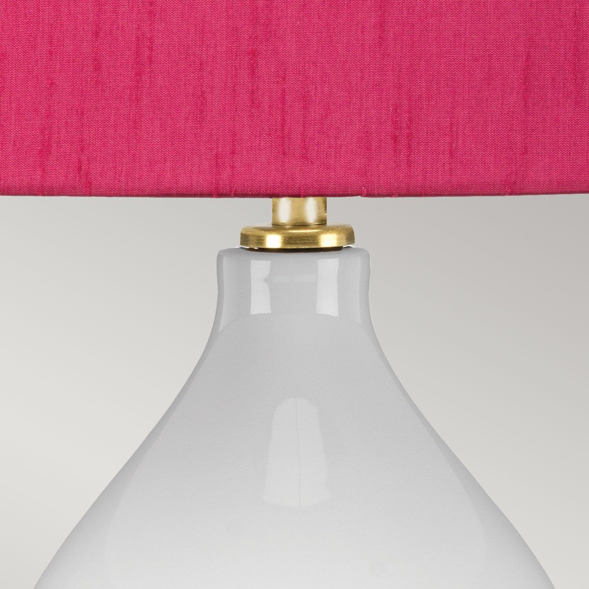 Elstead Isla 1 Light Table Lamp - White, Aged Brass & Cranberry
