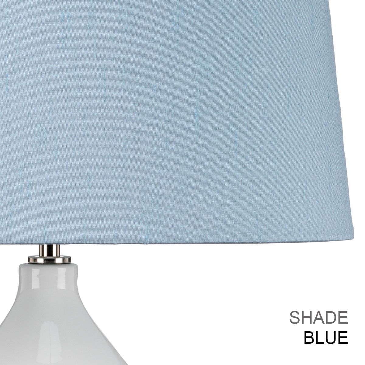 Elstead Isla 1 Light Table Lamp - White, Polished Nickel & Teal