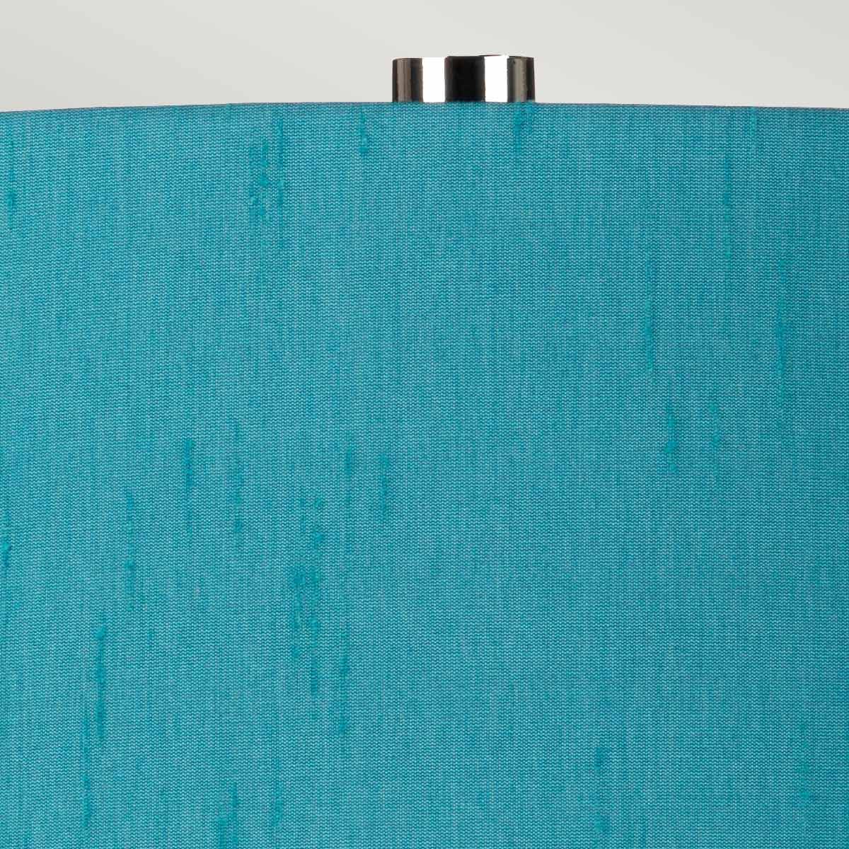 Elstead Isla 1 Light Table Lamp - White, Polished Nickel & Teal