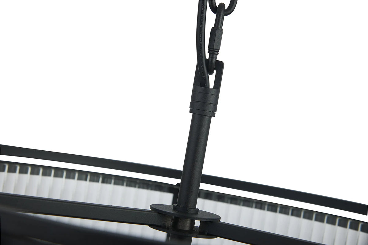 Fabula Jennifer Round Flush/Semi / Convertible Pendant Light – Black & Clear Glass