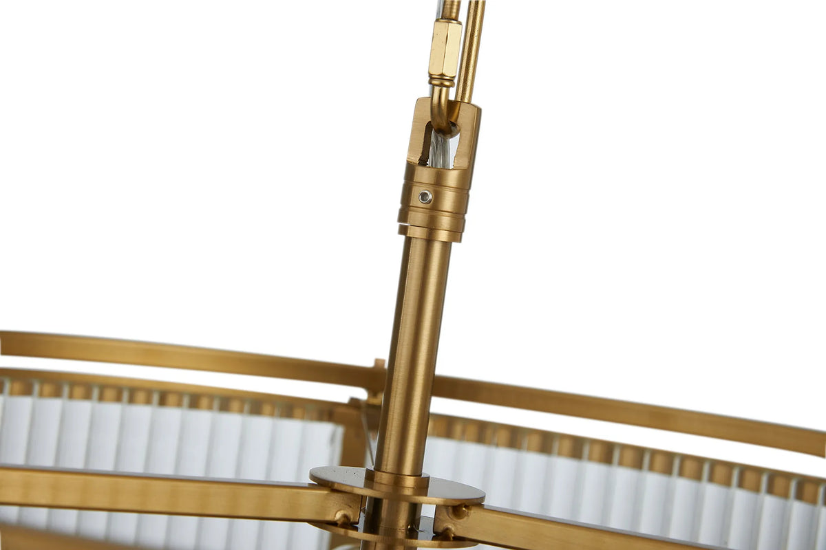 Fabula Jennifer Round Flush/Semi / Convertible Pendant Light – Brass & Clear Glass