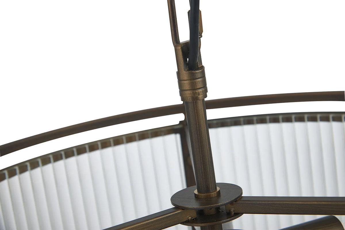 Fabula Jennifer Round Flush/Semi / Convertible Pendant Light – Bronze & Clear Glass