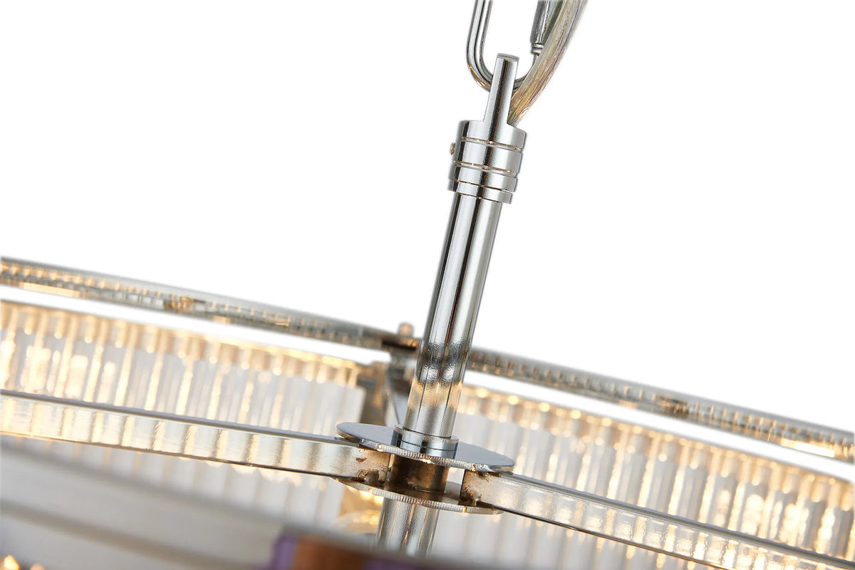 Fabula Jennifer Round Flush/Semi / Convertible Pendant Light – Polished Chrome & Clear Glass