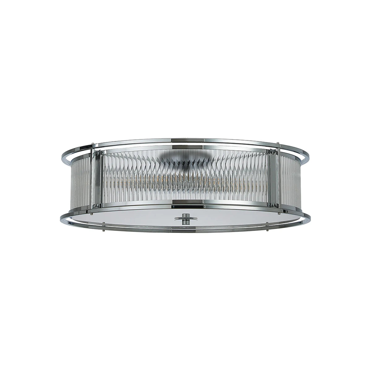 Fabula Jennifer Round Flush/Semi / Convertible Pendant Light – Polished Chrome & Clear Glass
