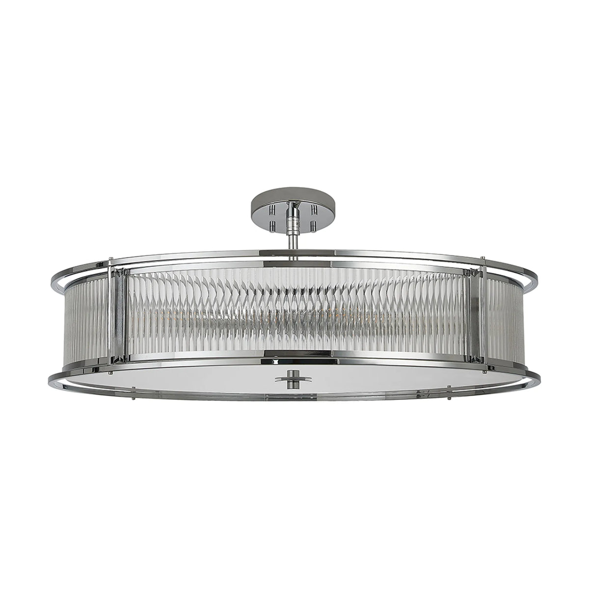 Fabula Jennifer Round Flush/Semi / Convertible Pendant Light – Polished Chrome & Clear Glass