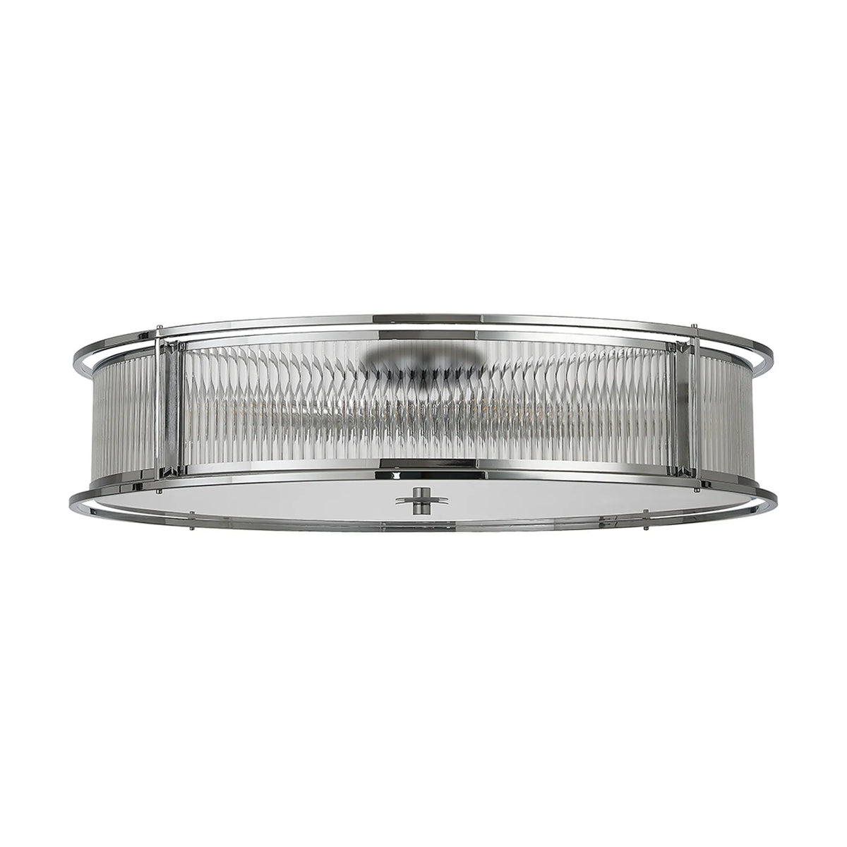 Fabula Jennifer Round Flush/Semi / Convertible Pendant Light – Polished Chrome & Clear Glass