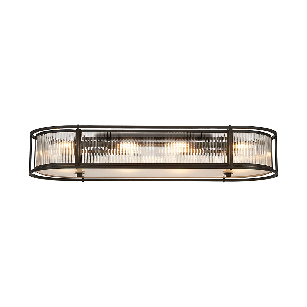 Fabula Jennifer x Oval Flush/Semi / Pendant Light – 100 cm – Satin Black & Clear Glass