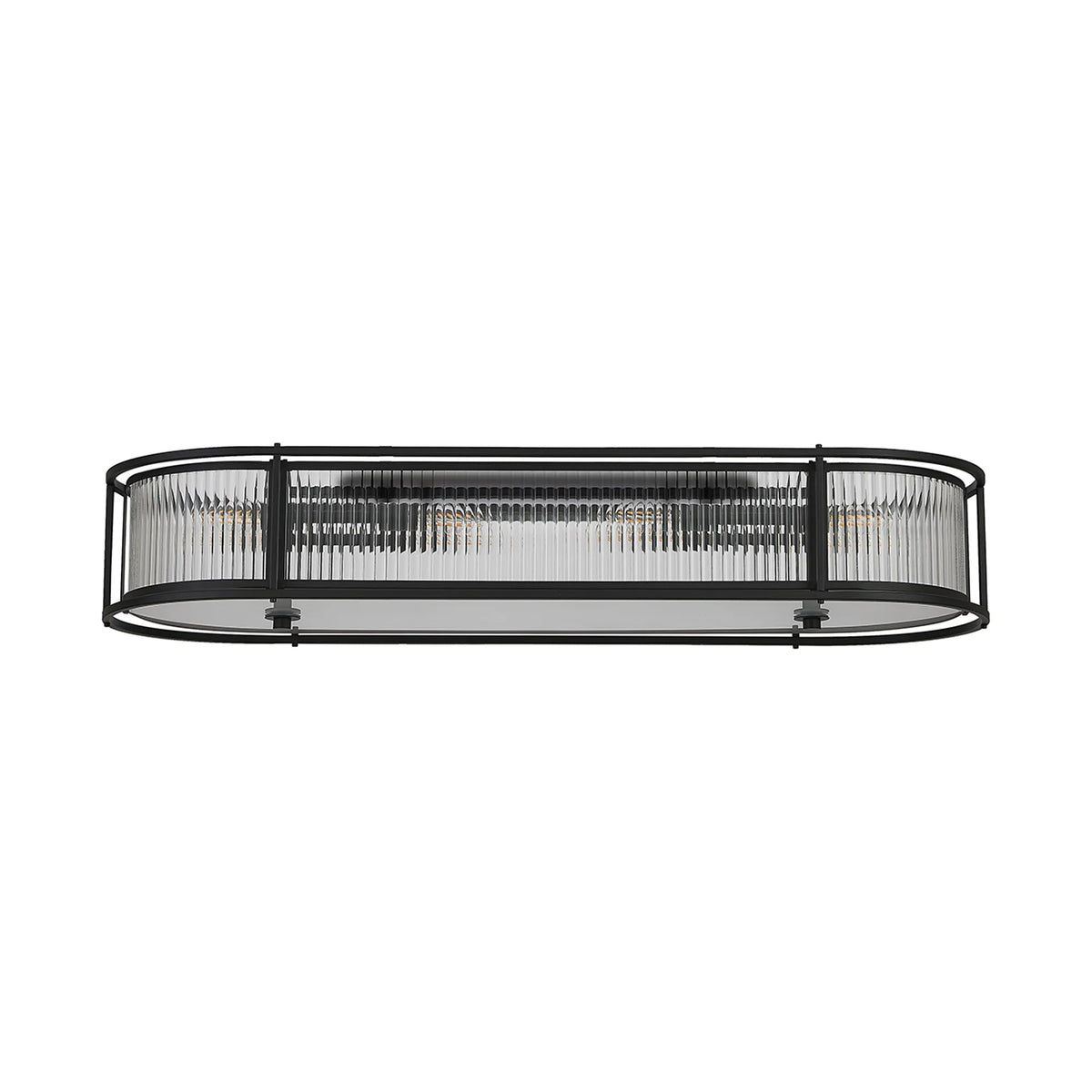Fabula Jennifer x Oval Flush/Semi / Pendant Light – 100 cm – Satin Black & Clear Glass