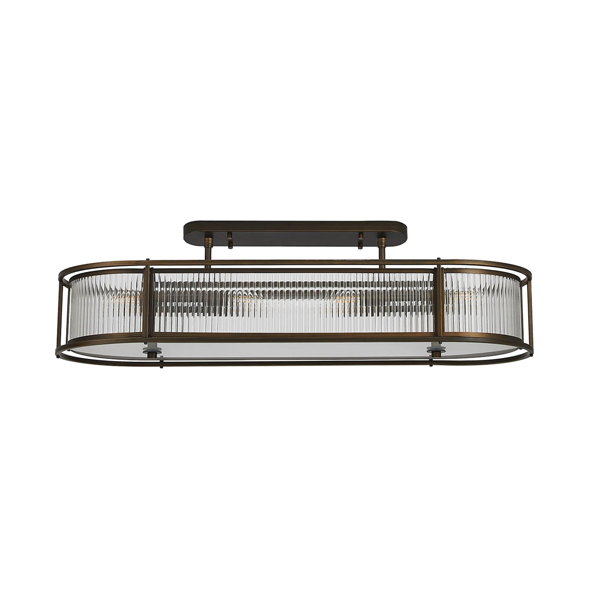 Fabula Jennifer x Oval Flush/Semi / Pendant Light – 100 cm – Bronze & Clear Glass