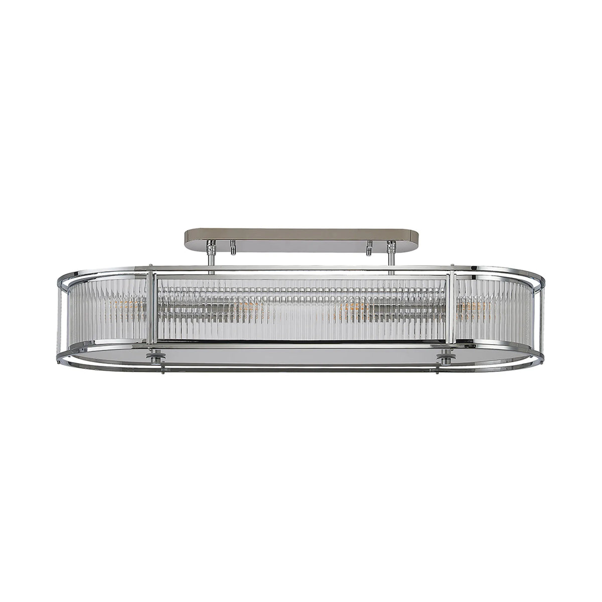 Fabula Jennifer x Oval Flush/Semi / Pendant Light – 100 cm – Polished Chrome & Clear Glass