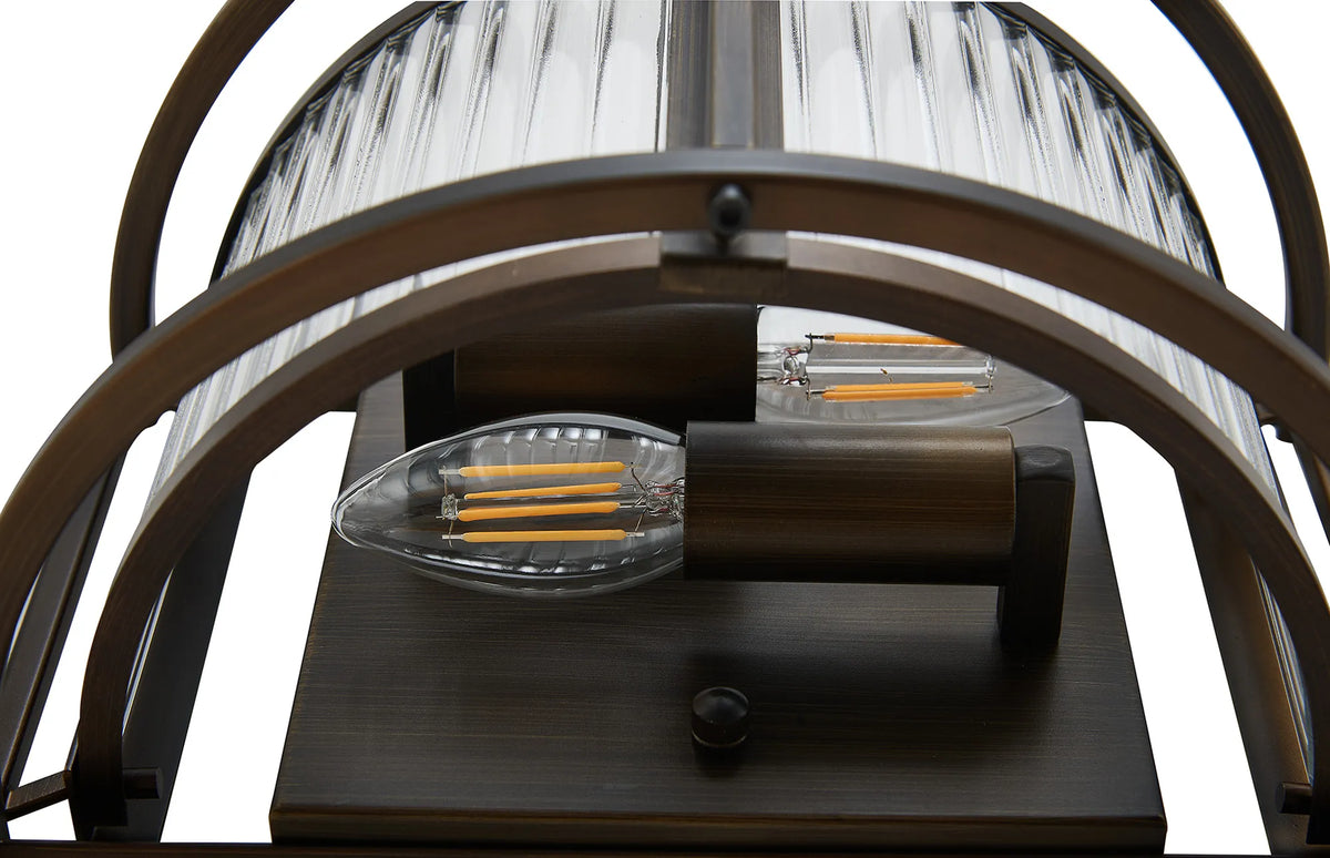Fabula Jennifer Wall Light – 28 cm – Bronze & Clear Glass