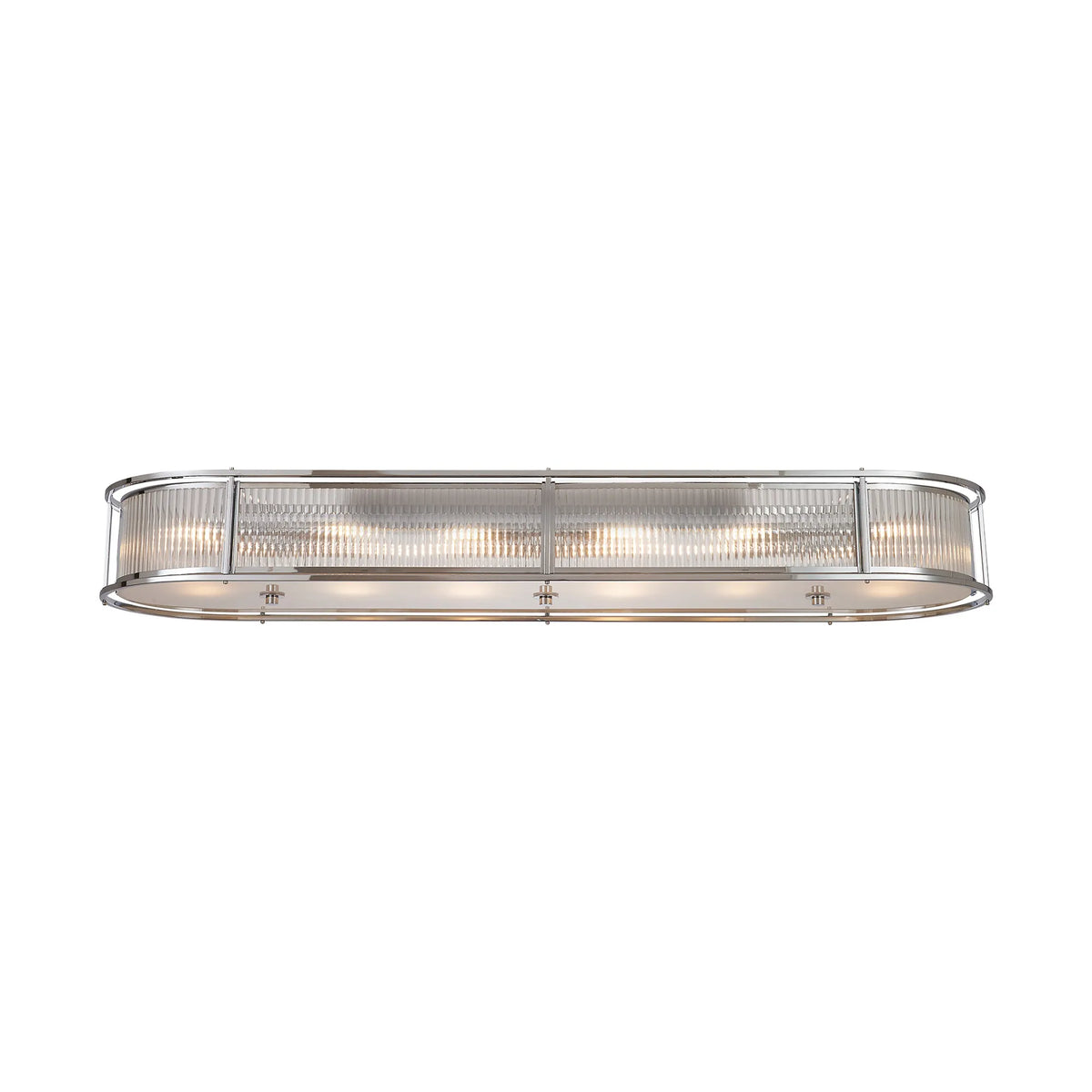 Fabula Jennifer 140 x Oval Flush/Semi / Pendant Light – 140 cm – Polished Chrome & Clear Glass