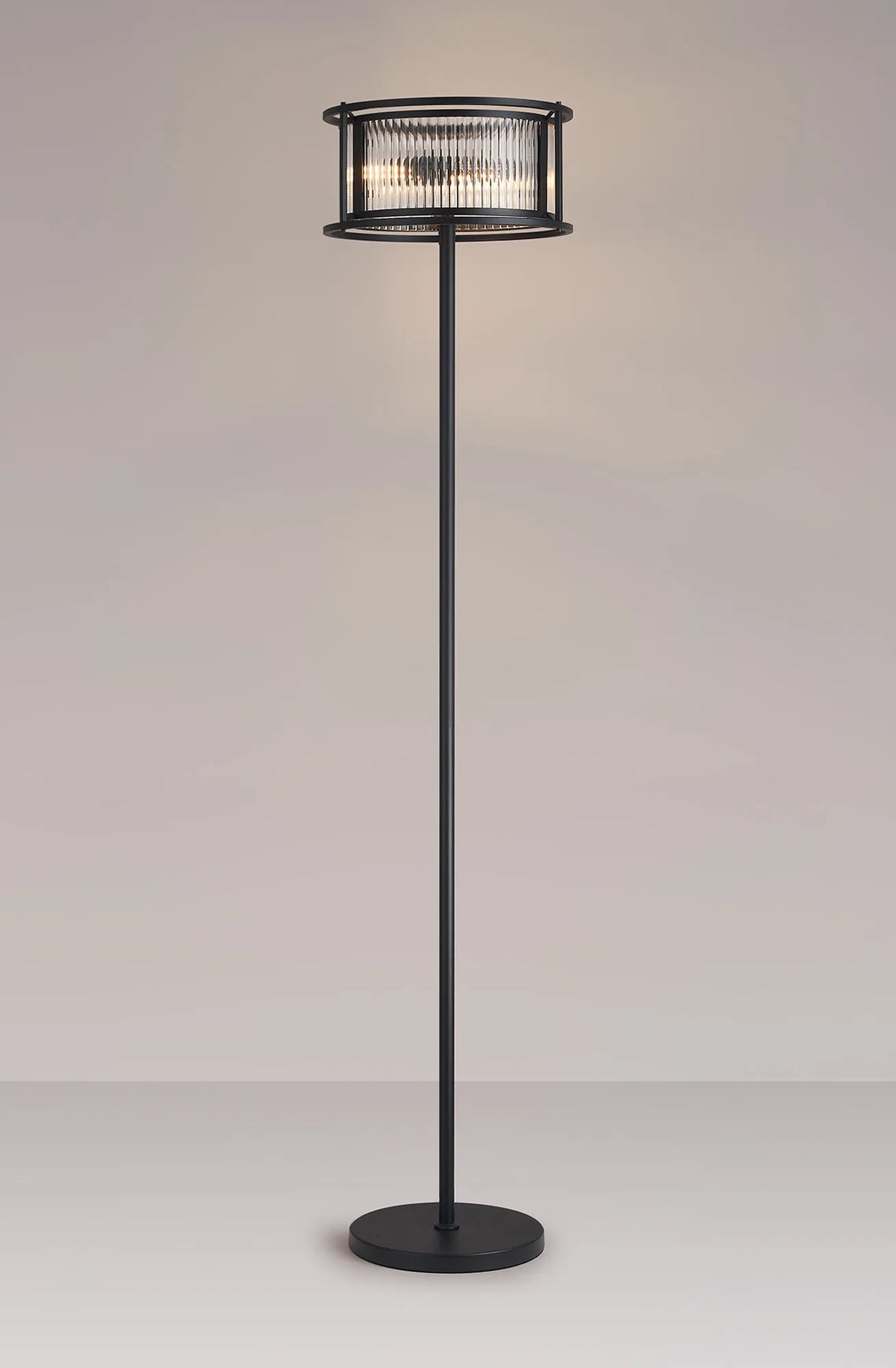 Fabula Jennifer Floor Lamp – 35 cm – Satin Black & Clear Glass