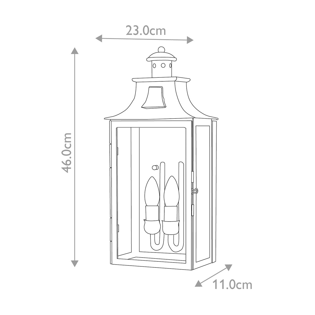 Elstead Kendal 2 Light Wall Lantern - Old Bronze