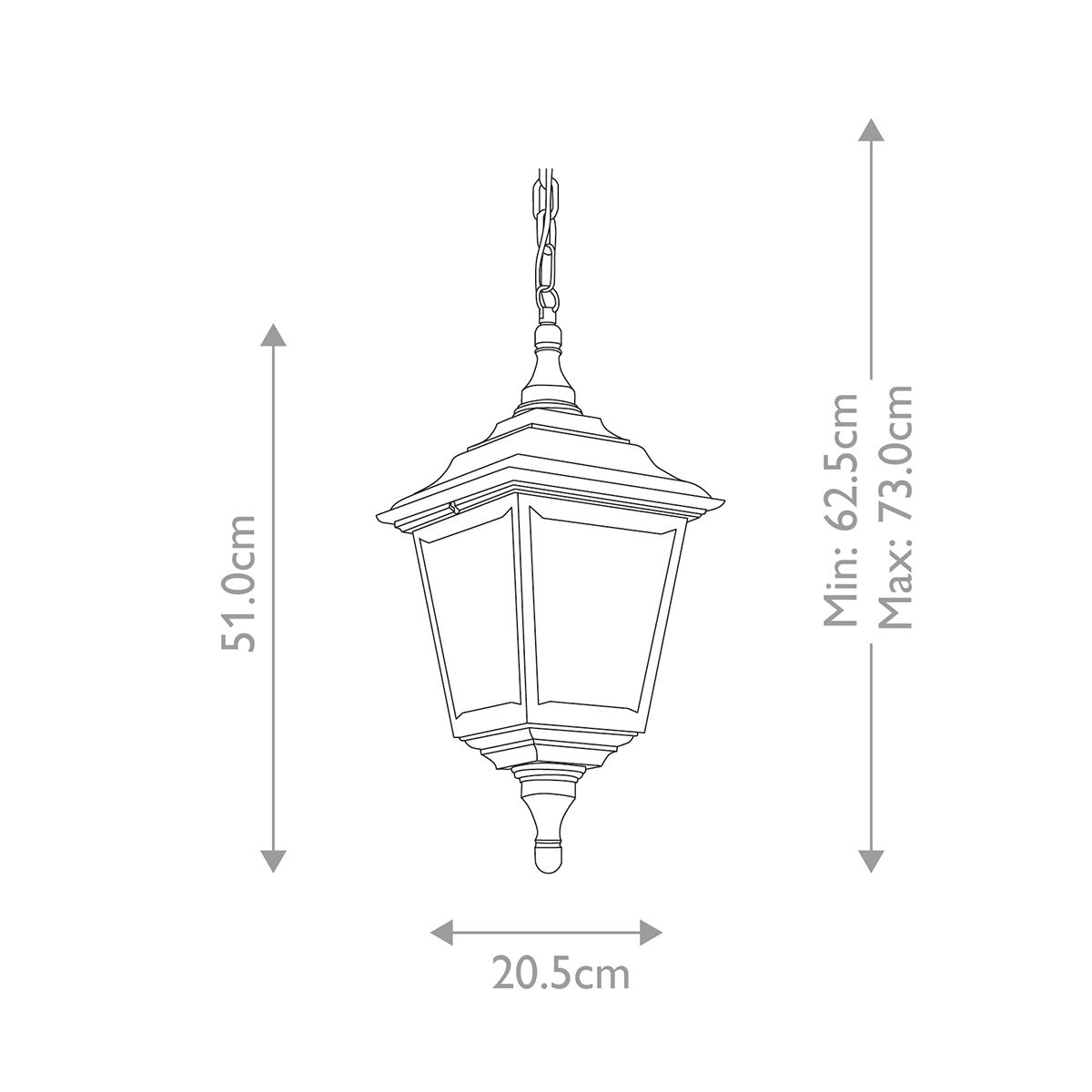 Elstead Kerry Single Chain Lantern - Black