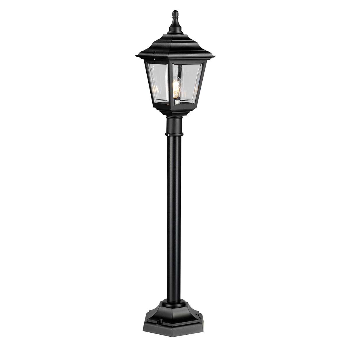 Elstead Kerry Single Pillar Lantern - Black