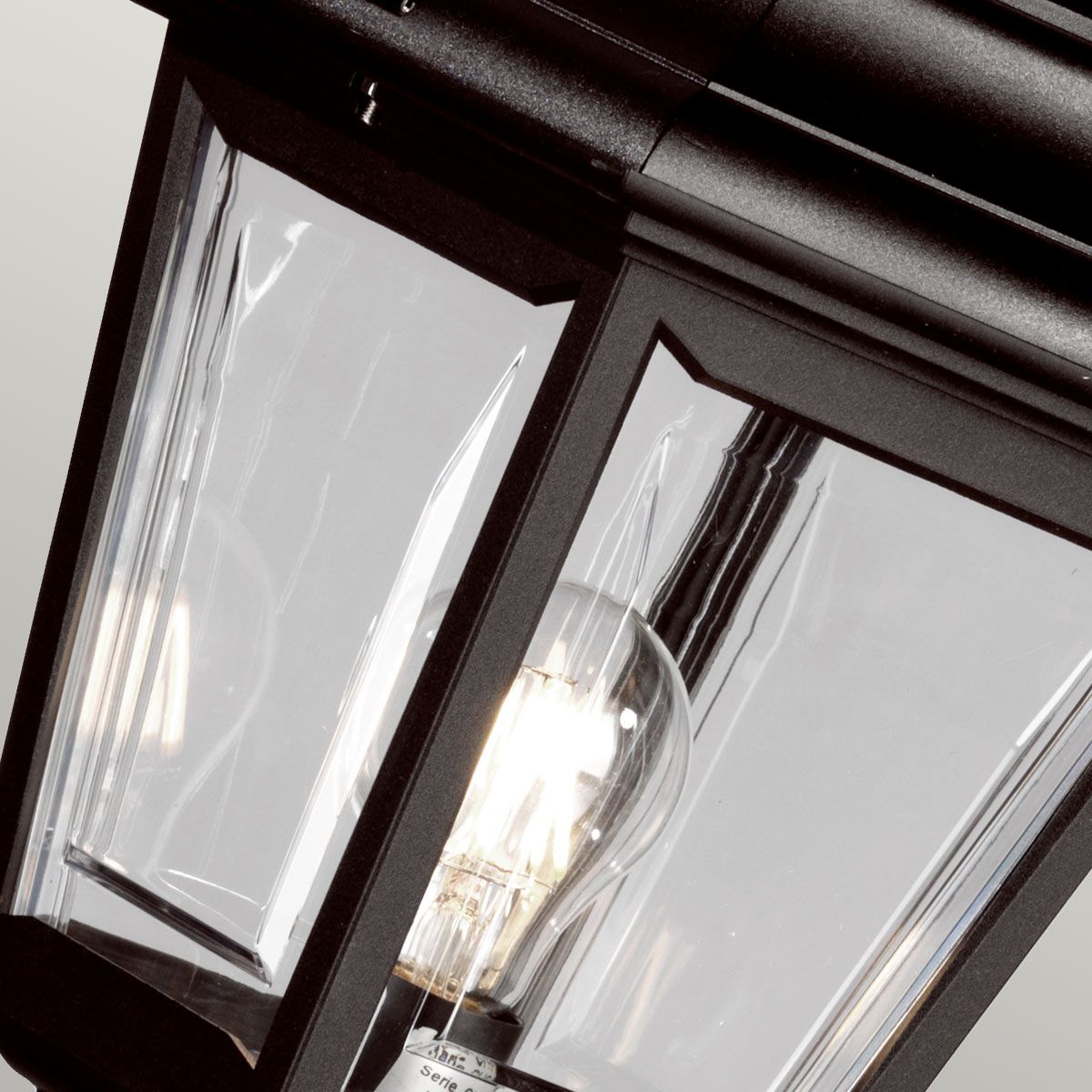 Elstead Kerry Single Pillar Lantern - Black