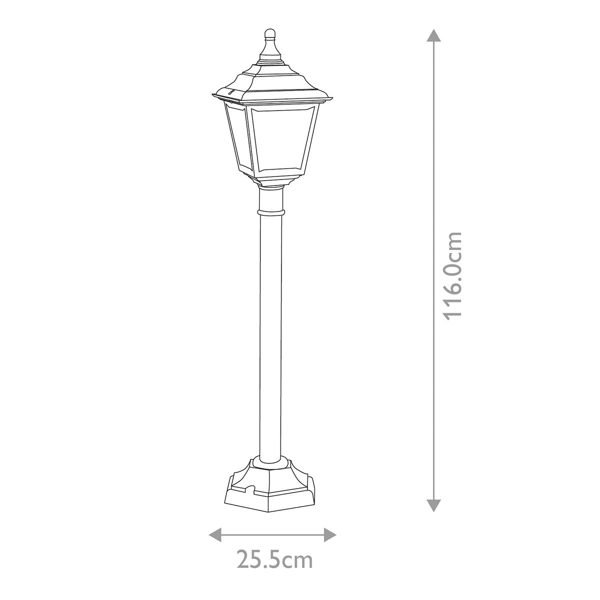 Elstead Kerry Single Pillar Lantern - Black