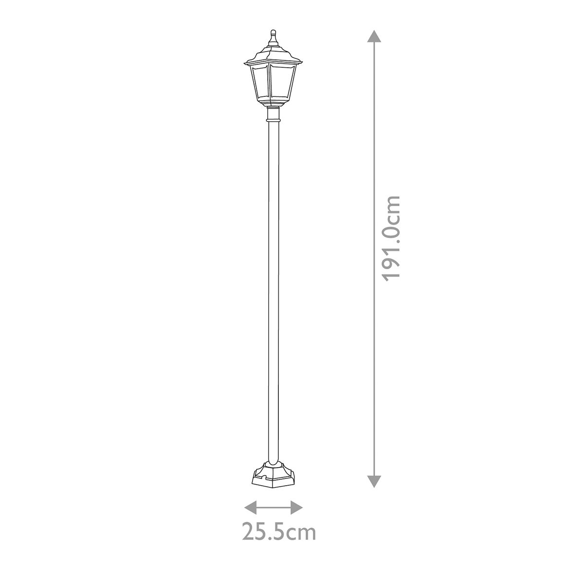 Elstead Kerry Single Lamp Post - Black