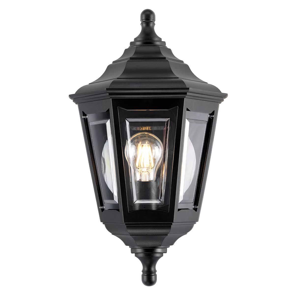 Elstead Kinsale Single Flush Lantern - Black