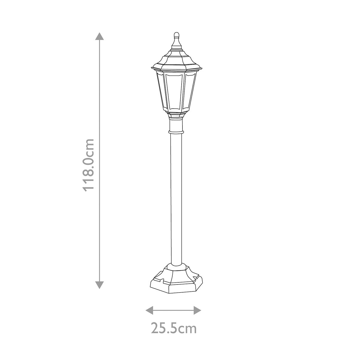 Elstead Kinsale Single Pillar Lantern - Black