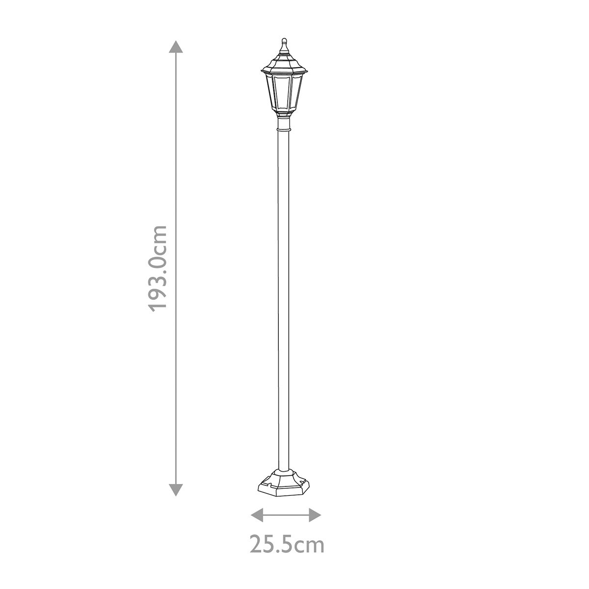 Elstead Kinsale Single Lamp Post - Black
