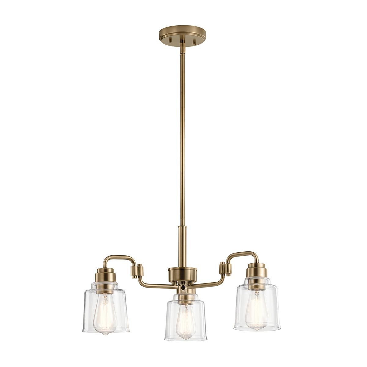 Kichler Aivian 3 Light Chandelier - Weathered Brass