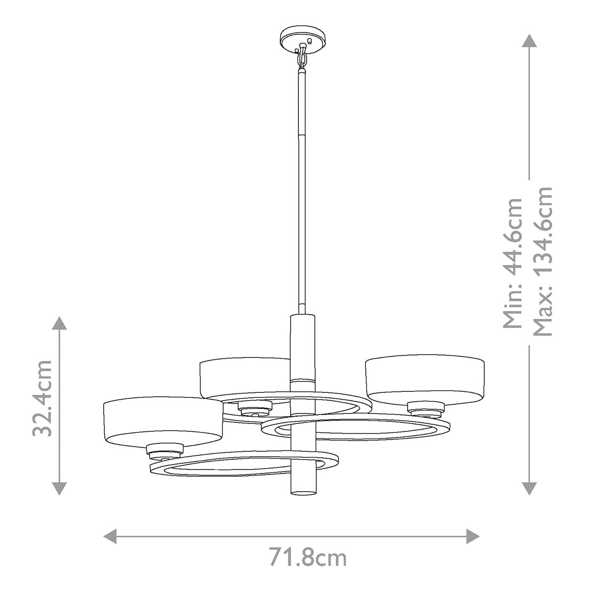 Kichler Aleeka 3 Light Chandelier - Classic Pewter