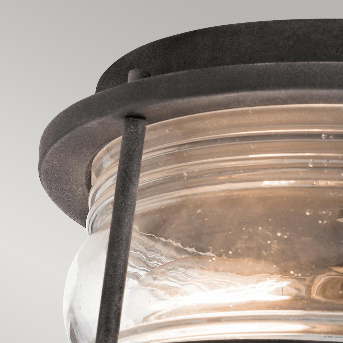 Kichler Ashland Bay 2 Light Outdoor Flush Fitting - Weathered Zinc