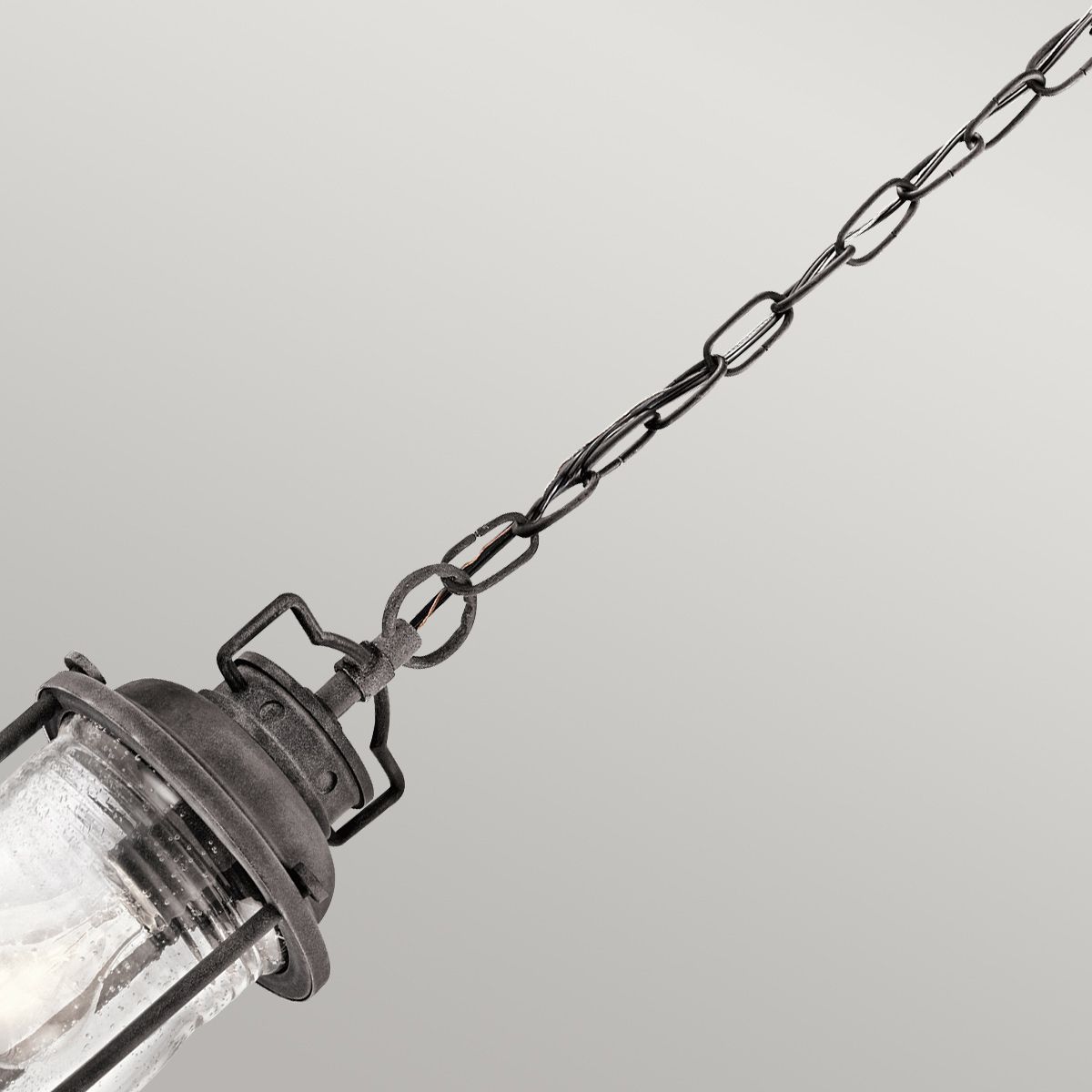 Kichler Ashland Bay Single Small Chain Lantern - Weathered Zinc