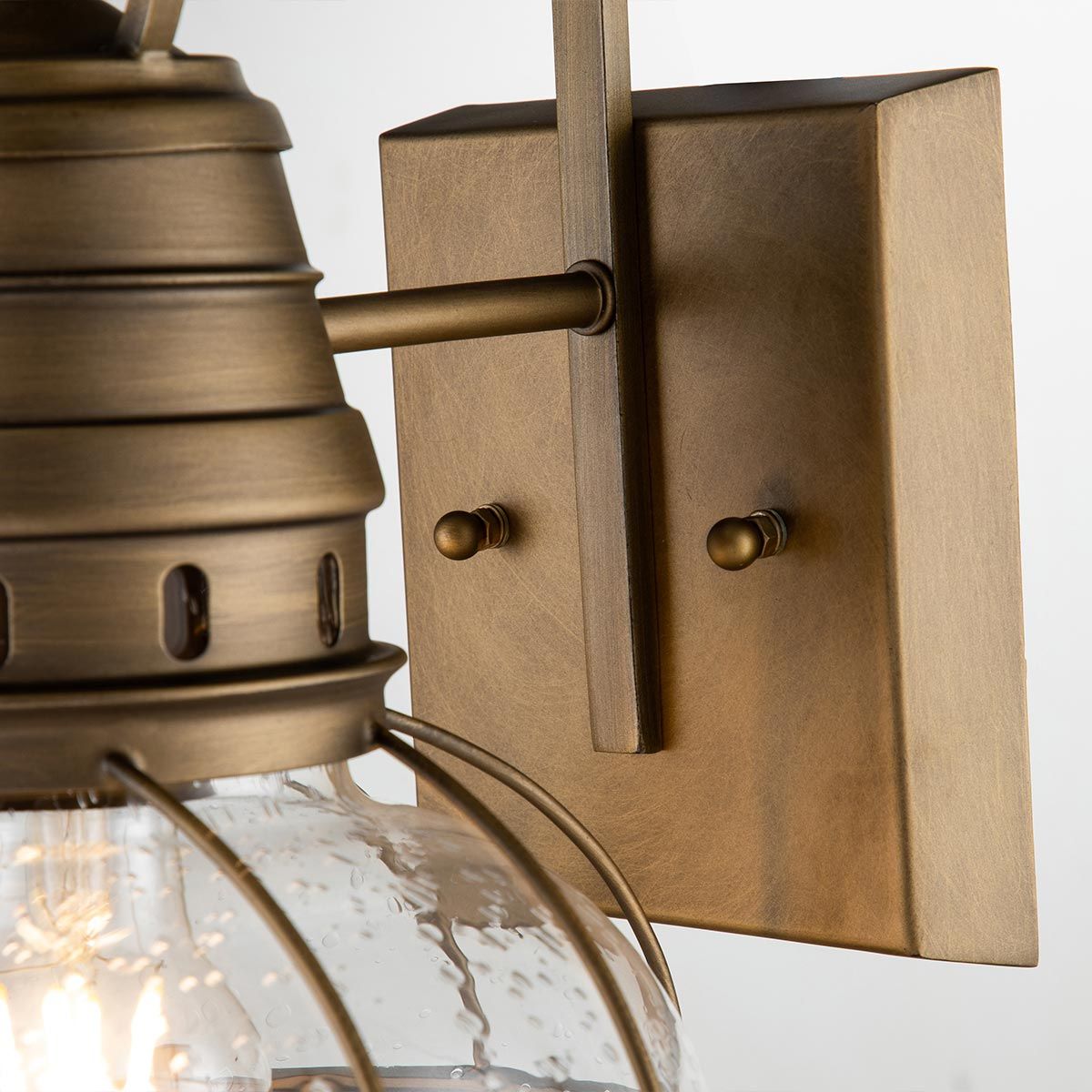 Kichler Bridgepoint Single Medium Wall Lantern - Natural Brass