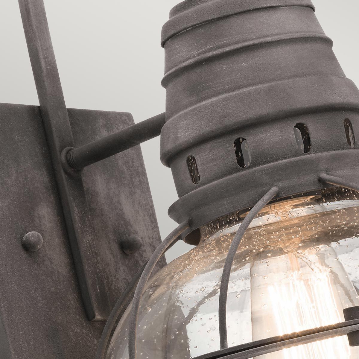 Kichler Bridge Point Single Medium Wall Lantern - Weathered Zinc