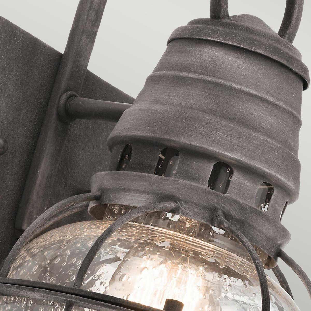 Kichler Bridge Point Single Small Wall Lantern - Weathered Zinc