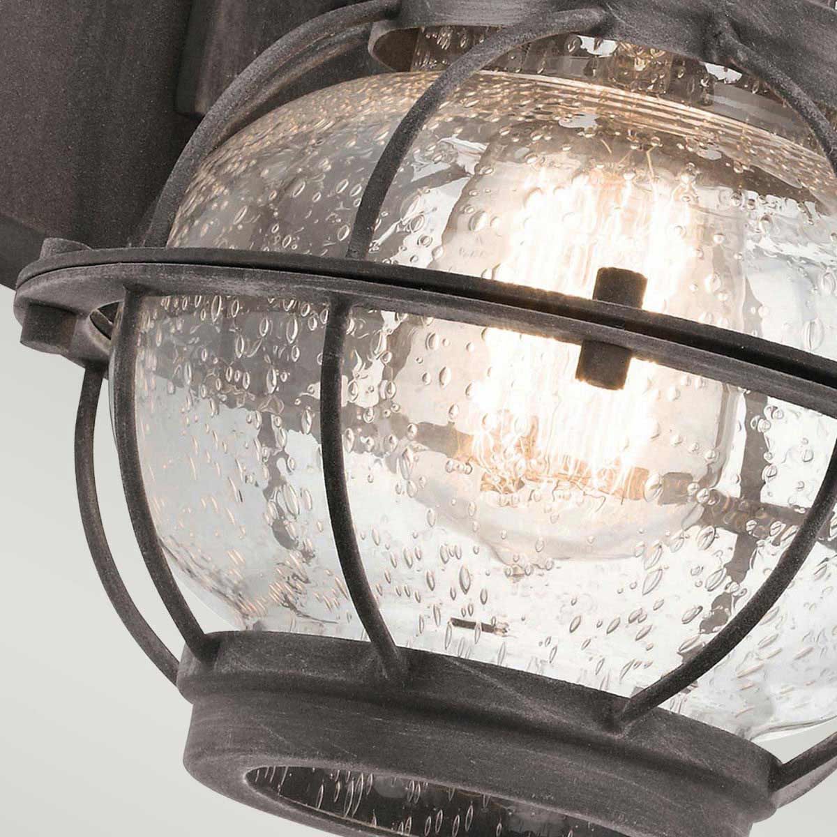 Kichler Bridge Point Single Small Wall Lantern - Weathered Zinc