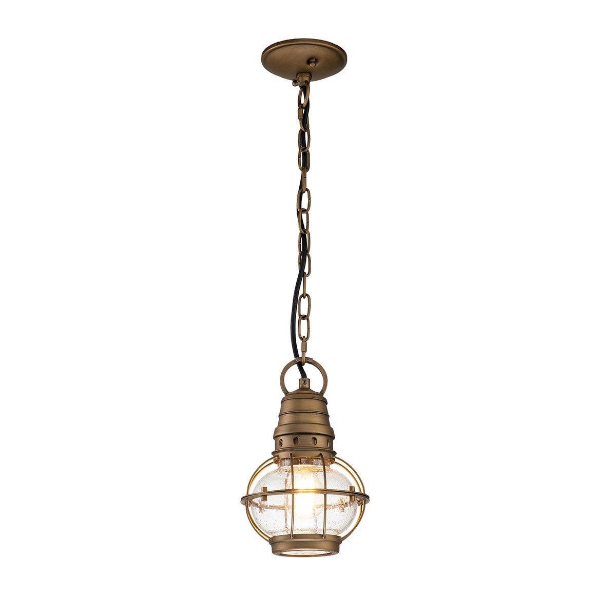 Kichler Bridgepoint Single Small Chain Lantern - Natural Brass