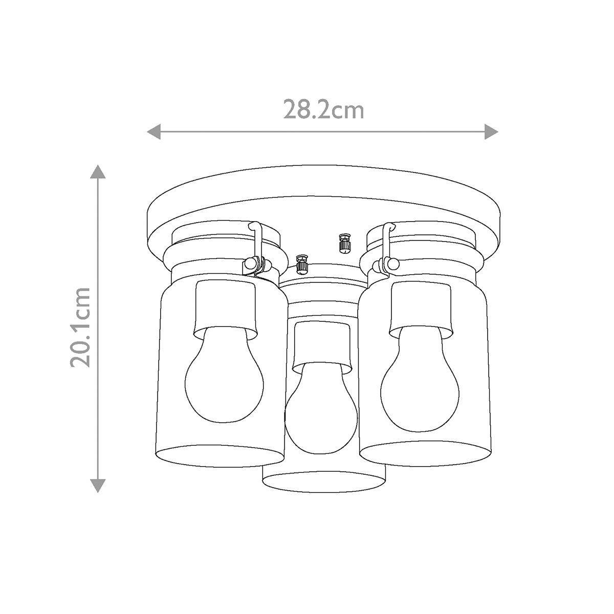 Kichler Brinley 3 Light Flush Fitting - Brushed Brass