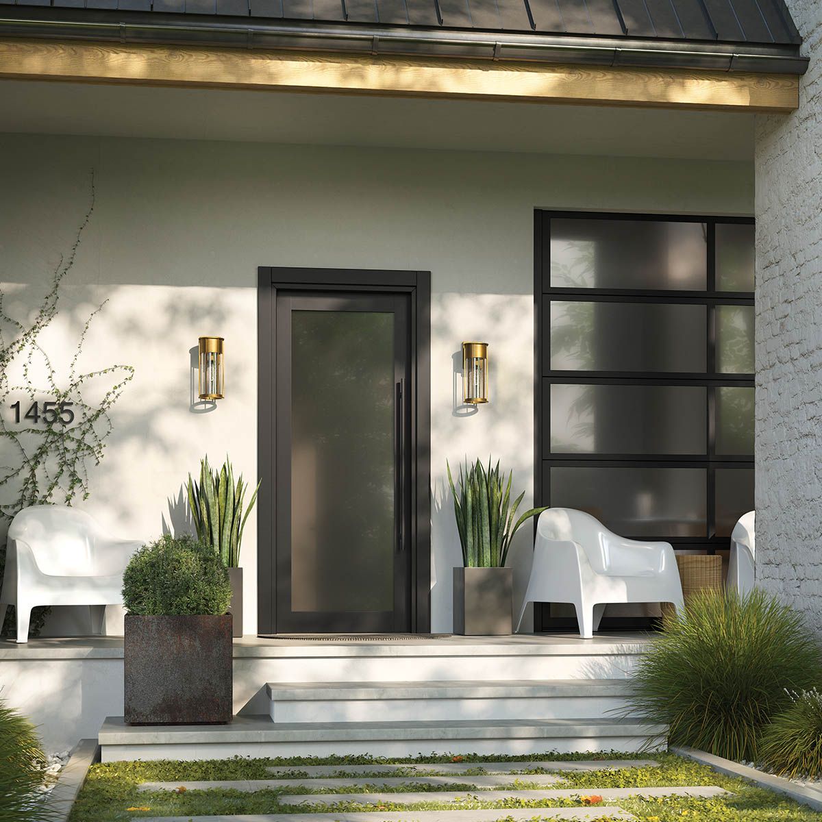 Kichler Camillo 1 Light Medium Wall Lantern - Painted Natural Brass