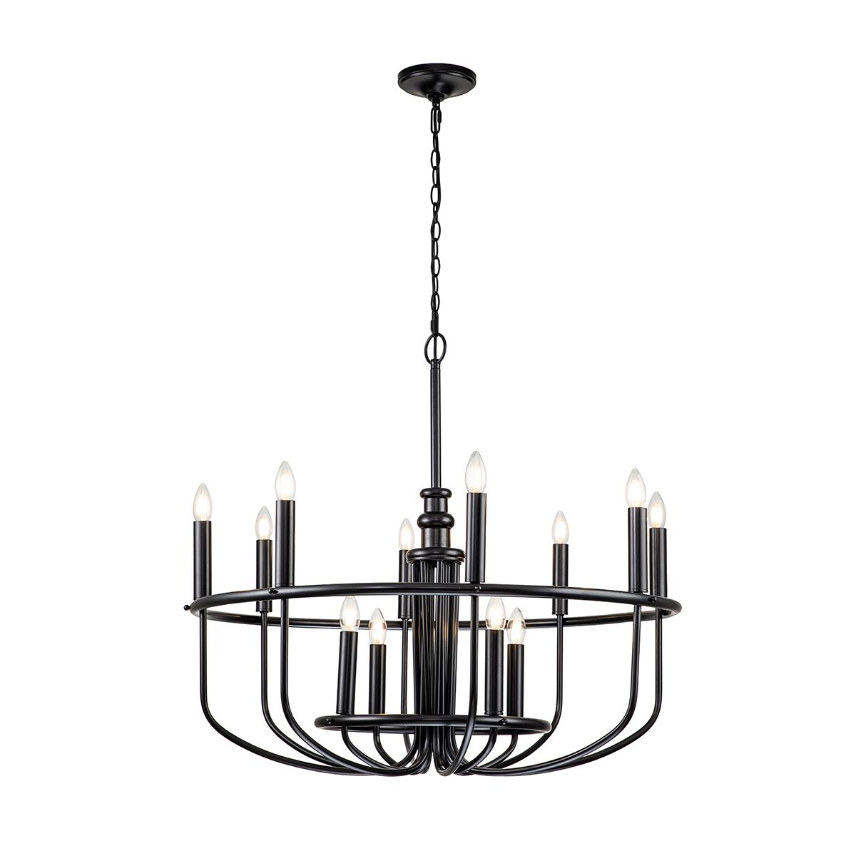 Kichler Capitol Hill 12 Light Chandelier - Black