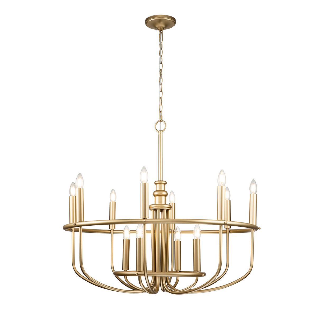 Kichler Capitol Hill 12 Light Chandelier - Painted Natural Brass