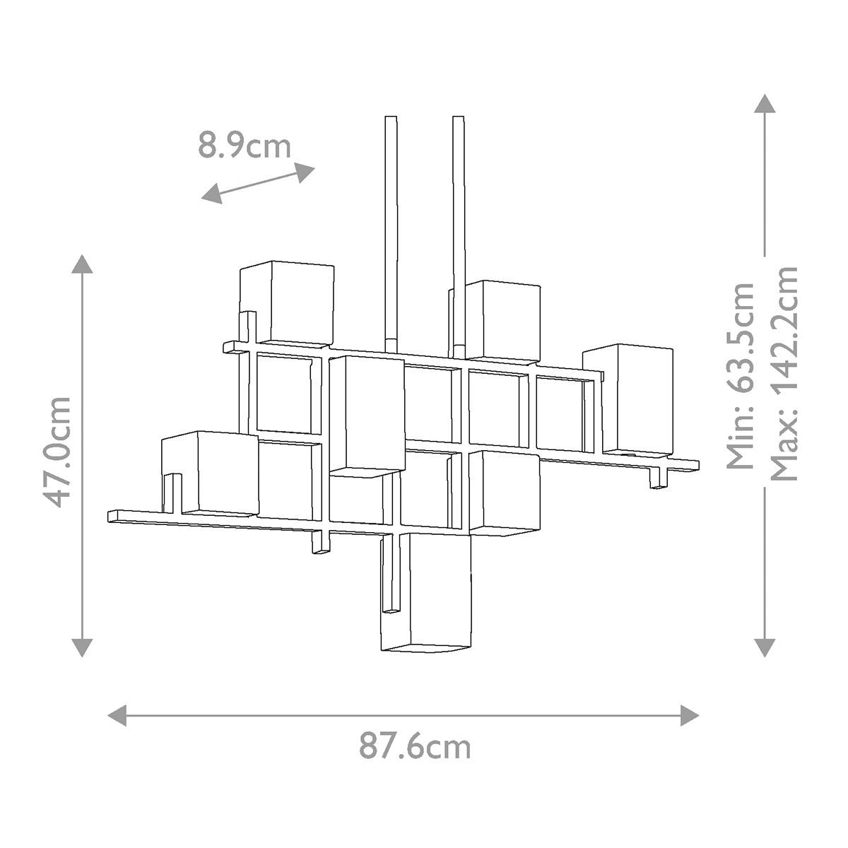 Kichler City Lights 7 Light Linear Chandelier - Classic Pewter