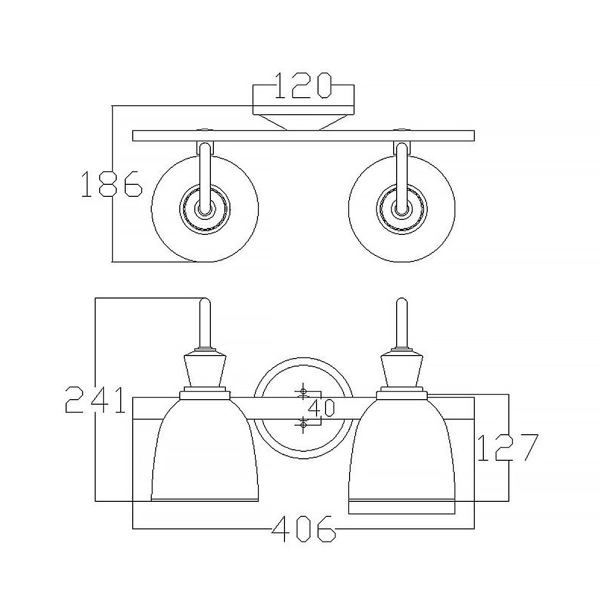Kichler Cora 2 Light Bathroom Wall Light - Polished Chrome