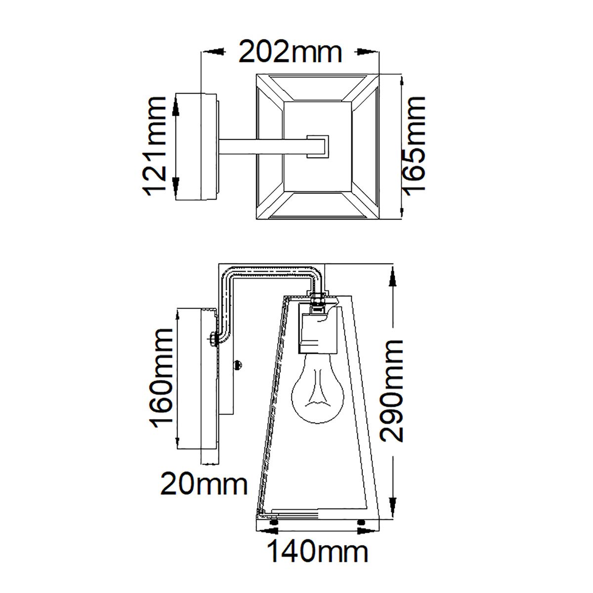 Kichler Delison Single Small Wall Lantern - Rubbed Bronze