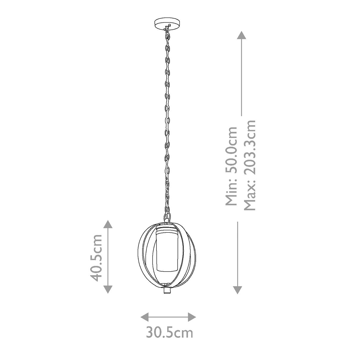 Kichler Grand Bank Single Outdoor Pendant - Distressed Antique Grey