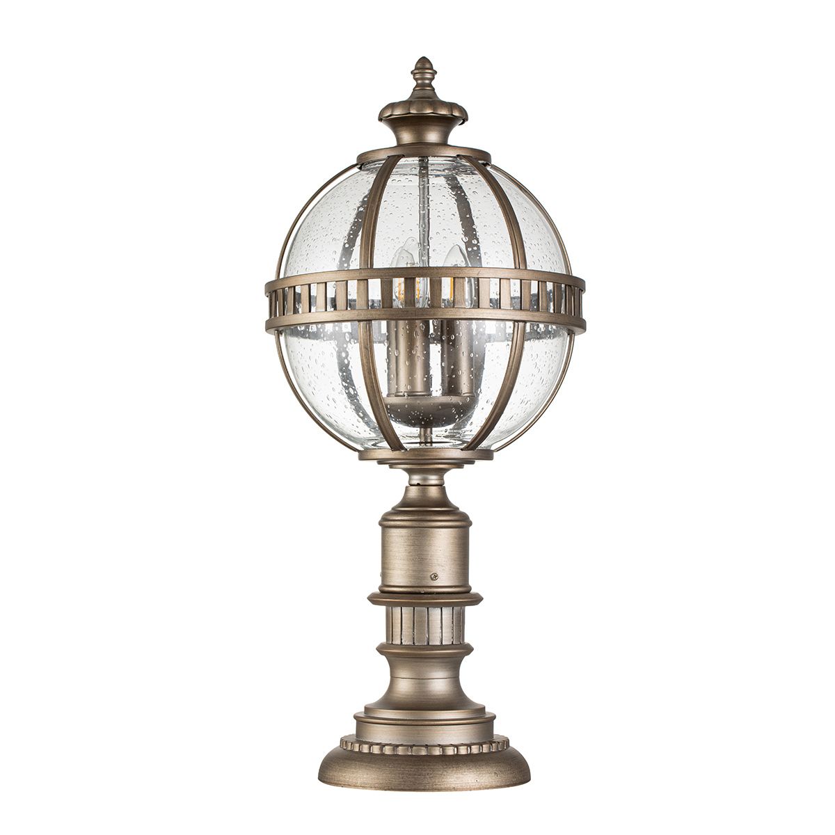 Kichler Halleron 3 Light Pedestal Lantern - Burnished Bronze
