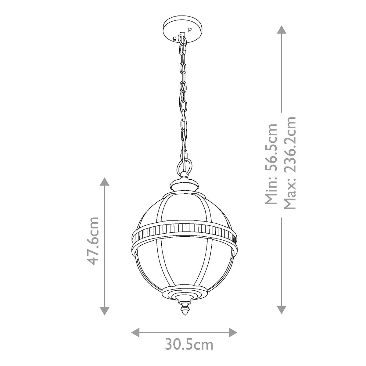 Kichler Halleron 3 Light Chain Lantern - Londonderry
