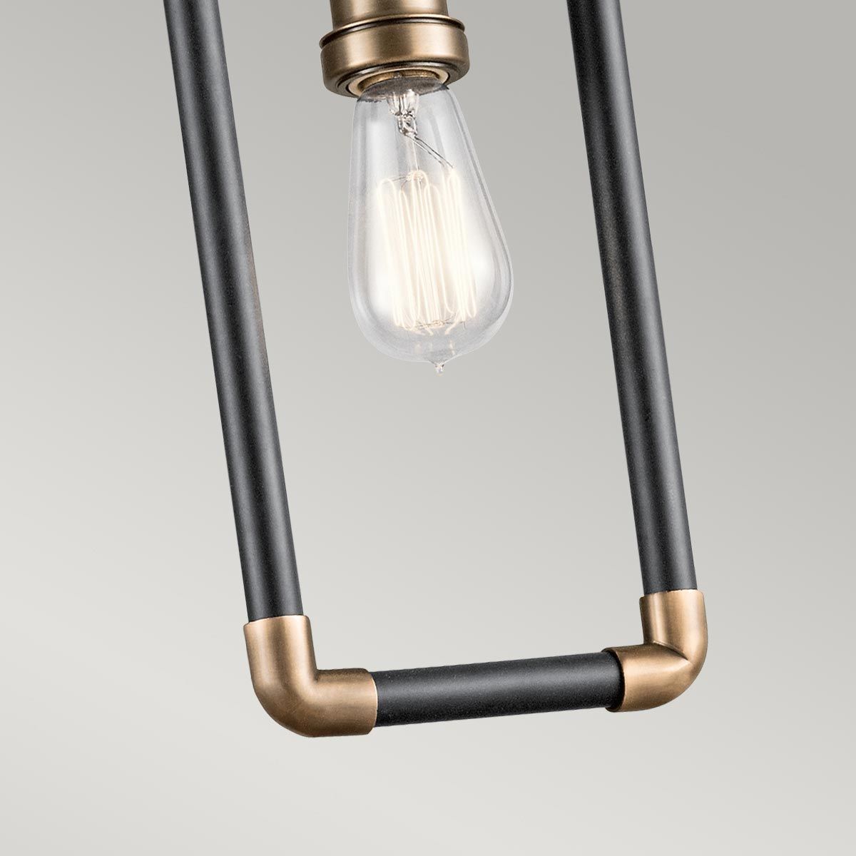 Kichler Imahn Single Mini Pendant - Black and Natural Brass